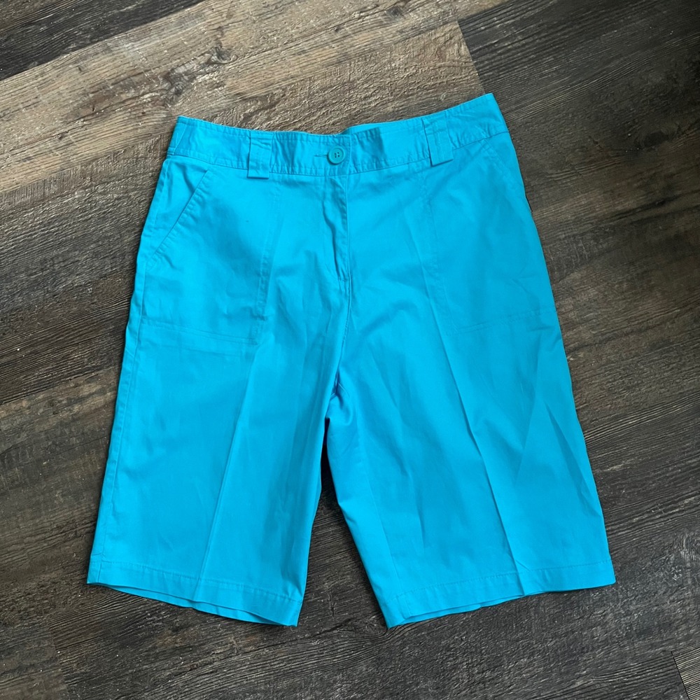 White Stag Bermuda Shorts Cotton Blend Casual Blue Turquoise Size 8‎